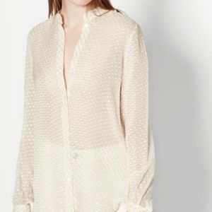 Equipment Gold Metallic Polka-dot Button-down Shirt